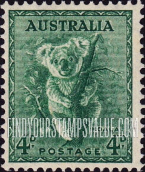 FindYourStampsValue: Koala: Types of 1938-55