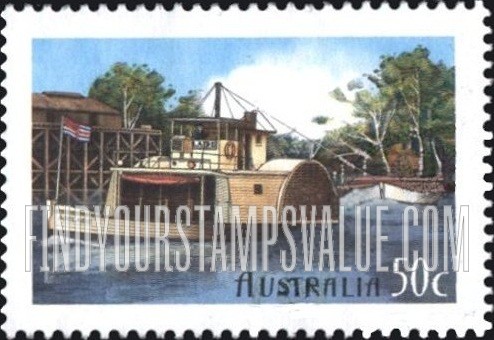 FindYourStampsValue: Murray River Shipping, 150th Anniversary: Adelaide