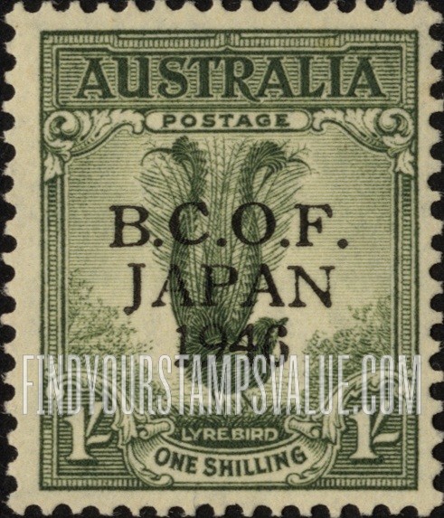 FindYourStampsValue: MILITARY - Male Lyrebird: Overprinted in Black