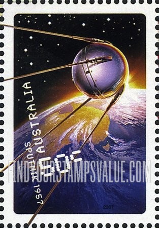 FindYourStampsValue: Space Age, 50th Anniversary: Sputnik, 1957