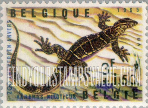 FindYourStampsValue: Semi-Postal, Animals from Antwerp Zoo: African monitor