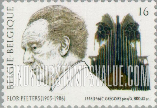 FindYourStampsValue: Music and Literature: Flor Peeters (1903-86), organist