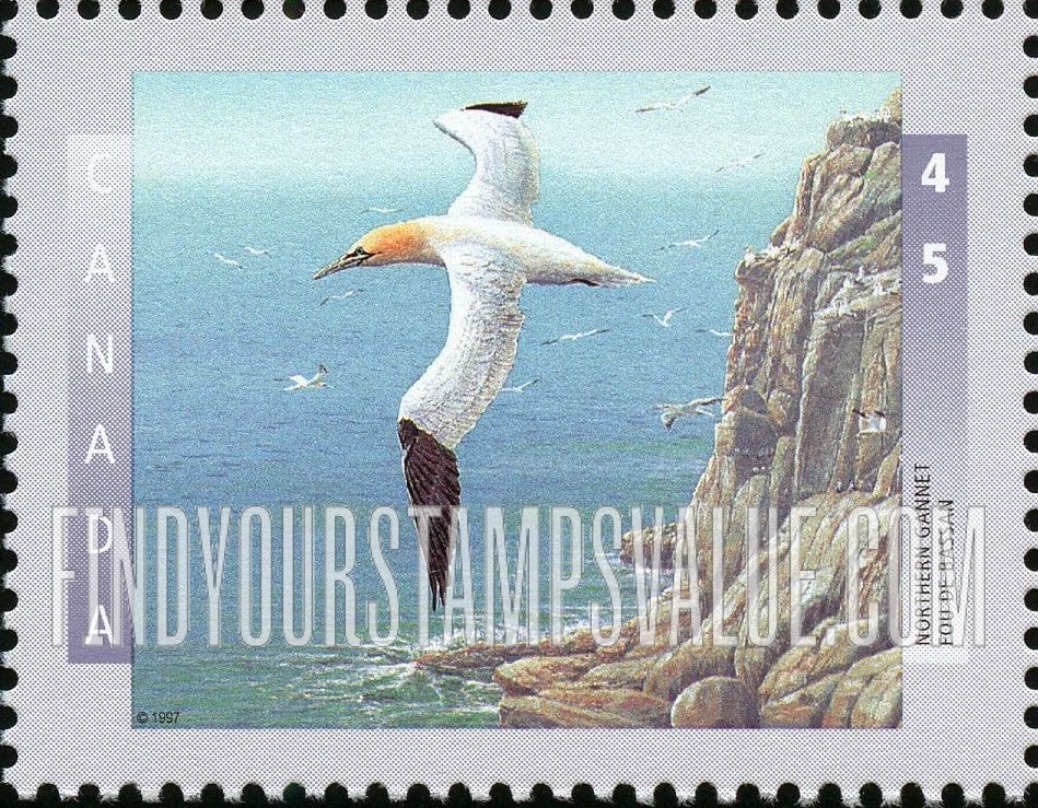 FindYourStampsValue: Bird Type of 1996: Northern gannet