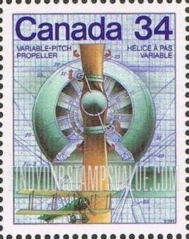 FindYourStampsValue: Canada Day: Variable pitch propeller, 1923