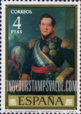 FindYourStampsValue: Stamp Day (Paintings by Vicente López y Portana (1772-1850)): Marshal Castelldosrrius