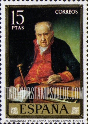 FindYourStampsValue: Stamp Day (Paintings by Vicente López y Portana (1772-1850)): The organist Felix López