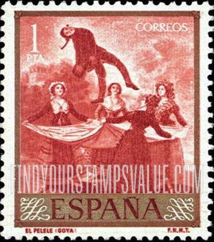 FindYourStampsValue: Goya Paintings: “El Pelele” (Carnival Doll)