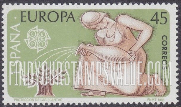 Europa 1986: Girl watering tree