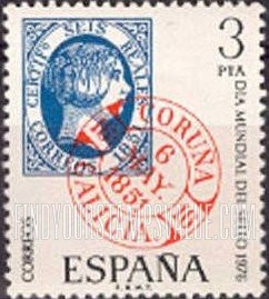 6r Stamp of 1851 with Coruna Cancel