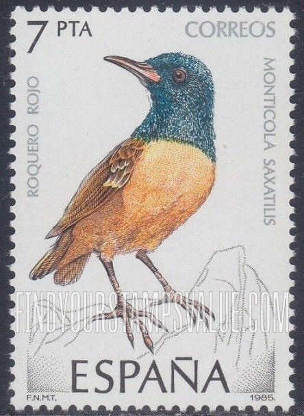 FindYourStampsValue: Birds: Monticola saxatilis