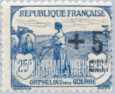 FindYourStampsValue: SEMI-POSTAL - Woman Plowing: Semi-Postal Stamps of 1917-19 Surcharged