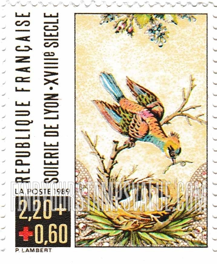 FindYourStampsValue: SEMI-POSTAL - Bird From a Silk Tapestry, Lyon, 18th Centennial