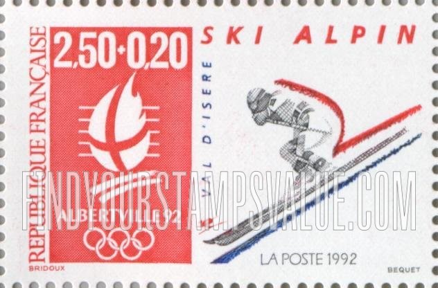FindYourStampsValue: SEMI-POSTAL - Winter Olympics Type of 1990: Alpine skiing