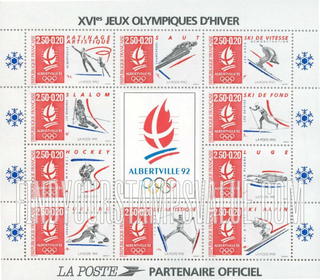 FindYourStampsValue: SEMI-POSTAL - Winter Olympics Type of 1990