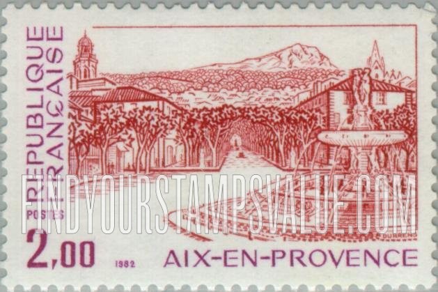 FindYourStampsValue: Tourist Issue: Renaissance Fountain, Aix-en Provence