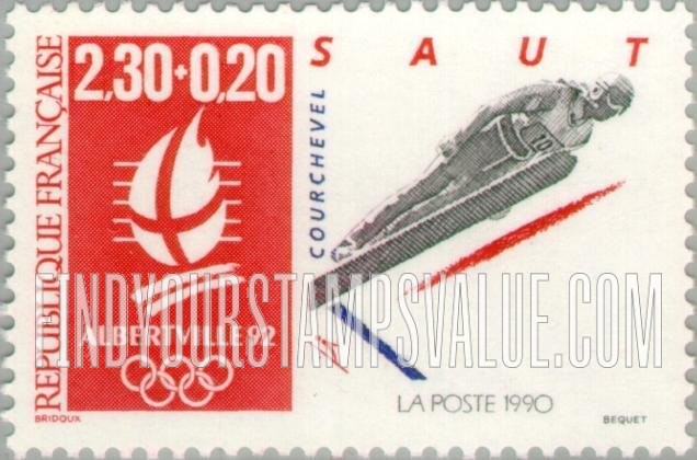 FindYourStampsValue: SEMI-POSTAL - Albertville Olympic Type: Ski jumping