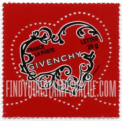 FindYourStampsValue: Hearts: Black and white