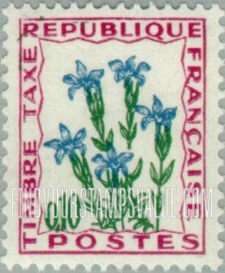 FindYourStampsValue: POSTAGE DUE - Flowers: Gentian