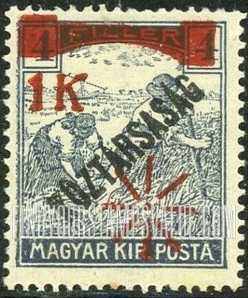 FindYourStampsValue: TEMESVAR ISSUE - Harvesting Wheat: Overprinted in Red