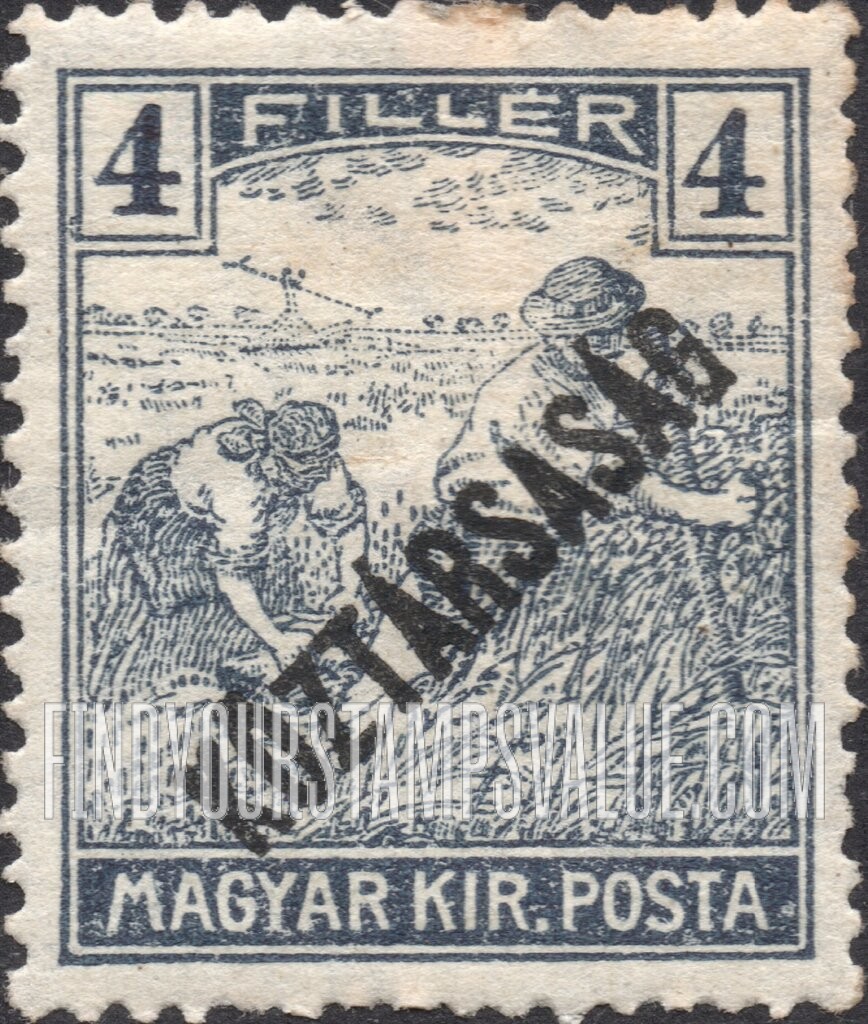 FindYourStampsValue: Harvesting Wheat: Overprinted in Black