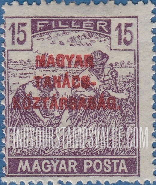 FindYourStampsValue: Harvesting Wheat: Stamps of 1919 Overprinted in Red