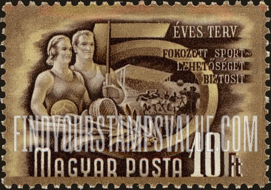 FindYourStampsValue: Sports: 5-Year-Plan Type of 1950