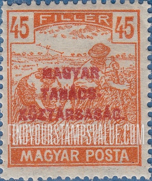 FindYourStampsValue: Harvesting Wheat: Stamps of 1919 Overprinted in Red