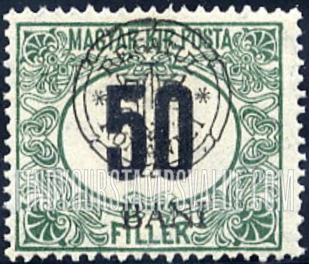 FindYourStampsValue: POSTAGE DUE STAMPS - Numeral Value: Hungarian Postage Due Stamps of 1914-18 Overprinted like Regular Issues