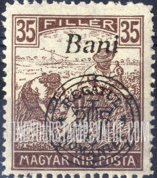 FindYourStampsValue: SECOND TRANSYLVANIA ISSUE - Harvesting Wheat: Hungarian Stamps of 1916-19 Overprinted