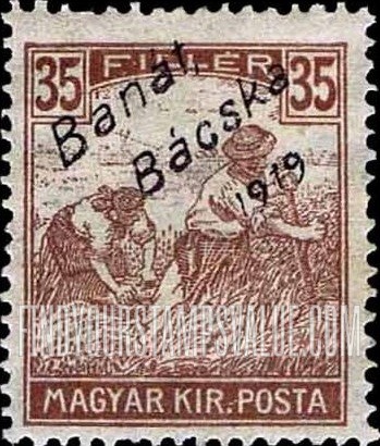 FindYourStampsValue: Issued under Serbian Occupation - Harvesting Wheat: Hungarian Stamps of 1913-19 Overprinted in Black