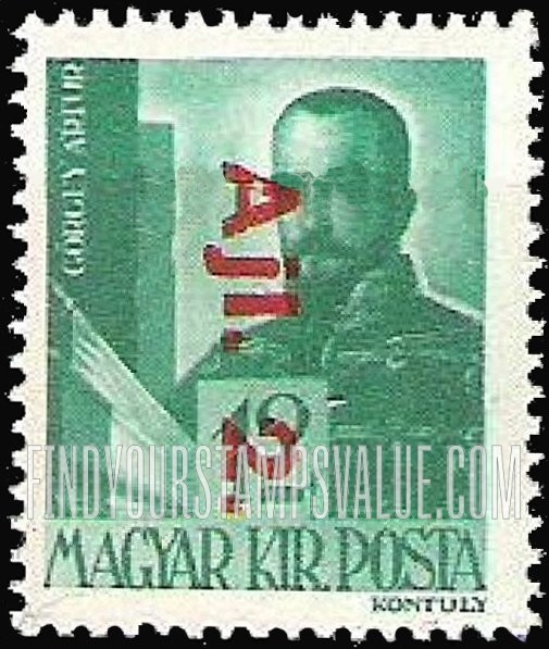 FindYourStampsValue: REGISTRATION STAMPS - Portraits - Arthur Görgei: Overprinted in Carmine