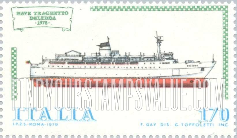 FindYourStampsValue: Ship Type of 1977: Ferry Deledda