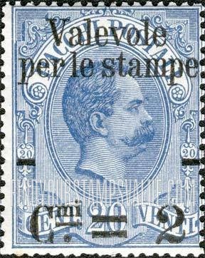 King Humbert I: Parcel Post Stamps of 1884-86 Surcharged in Black