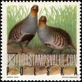 FindYourStampsValue: Game Birds: Gray partridges (cock and hen)
