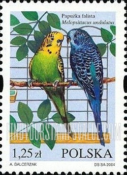 FindYourStampsValue: Birds: Melopsittacus undulatus