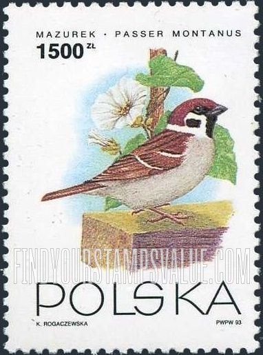 FindYourStampsValue: Birds: Passer montanus