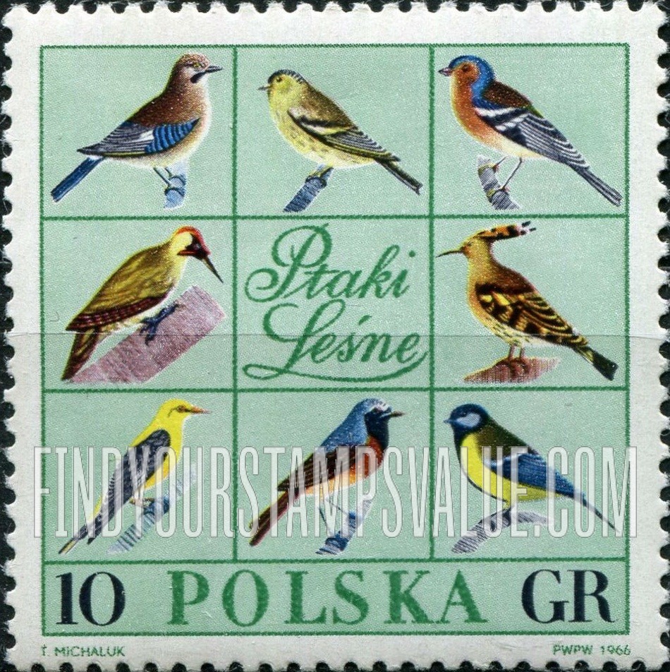 FindYourStampsValue: Forest Birds: The eight birds of the set The eight birds of the set