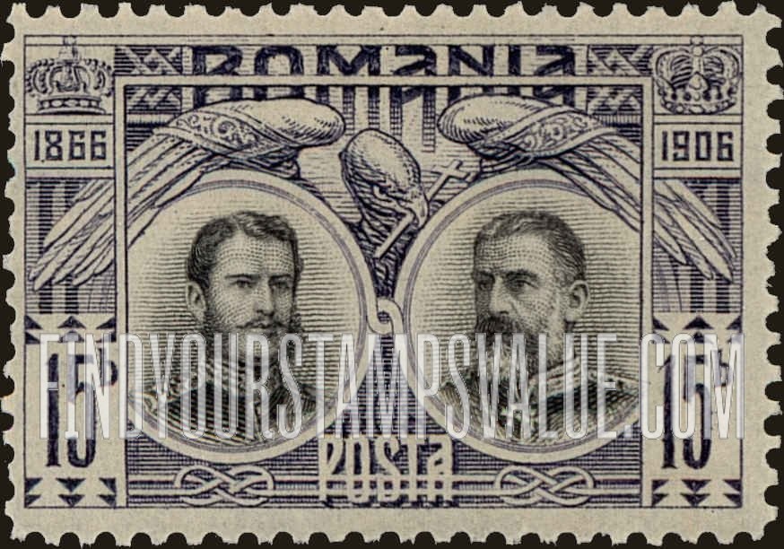 FindYourStampsValue: Carol I as Prince in 1866 and King in 1906