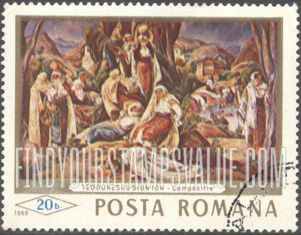 FindYourStampsValue: Paintings: Composition, by Teodorescu Sionion, horizontal