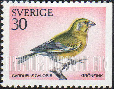 FindYourStampsValue: Birds: Greenfinch