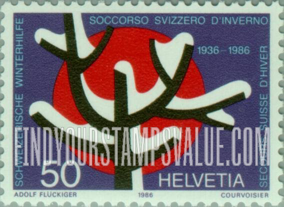FindYourStampsValue: Federal Administration: Swiss Winter Relief Fund, 50th Anniversary