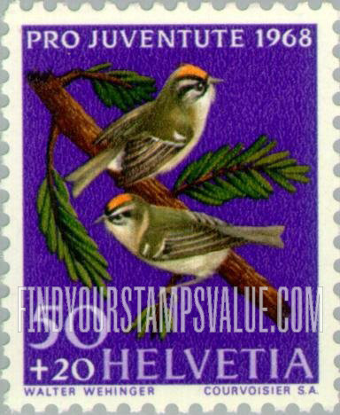 FindYourStampsValue: Semi-Postal, Birds: Firecrest