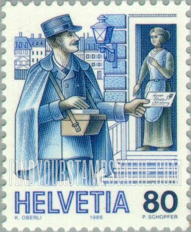 FindYourStampsValue: Federal Administration, Mail Handling: Postman, ca. 1900