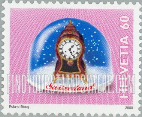 Federal Administration, Swiss Souvenirs, Souvenirs in snow domes: Neuchâtel “Pendule” wall clock