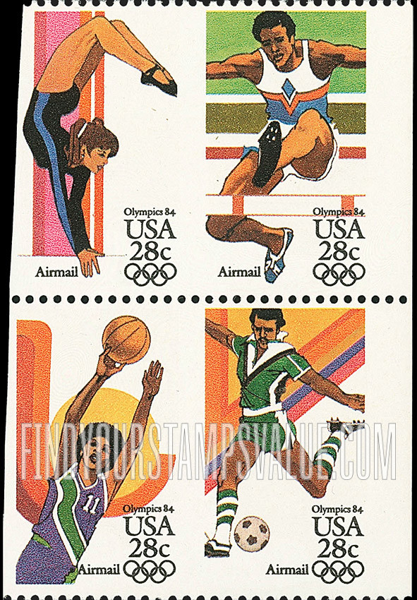 FindYourStampsValue: Air Post: SUMMER OLYMPICS, LOS ANGELES 1984
