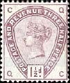 FindYourStampsValue: Great Britain (United Kingdom): Queen Victoria - Three Half Pence Lilac