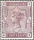 FindYourStampsValue: Great Britain (United Kingdom): Queen Victoria - Two Shillings Six Pence Lilac