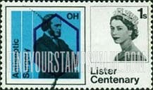 FindYourStampsValue: Great Britain (United Kingdom): Introduction of Antiseptic Surgery by J. Lister - J. Lister and Carbolic Acid Formula