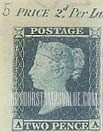 FindYourStampsValue: Great Britain (United Kingdom): Queen Victoria - Two Pence Blue