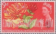 FindYourStampsValue: Great Britain (United Kingdom): 10th International Botanical Congress - Honeysuckle